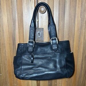 Cole Haan Black Pebbled Leather Tote Handbag